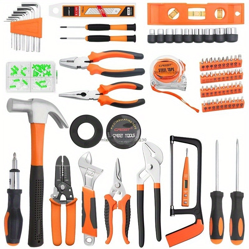 23pcs Household Tool Set for Daily Repairs, Uncharged Manual Hand Tool Box with Screwdrivers, Pliers, and Storage Case, Battery-free