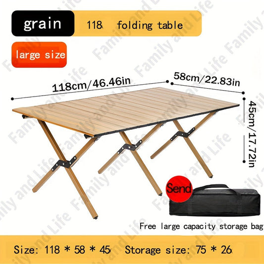 The Extra-Wide 120cm Portable Folding Table is Perfect for Camping & Picnics - Made of Sturdy Steel, Ready to Use with No Assembly Needed