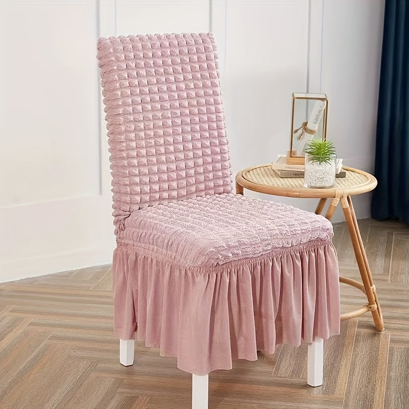 4 universal stretch chair covers with skirt, durable and washable, easy to fit and protect furniture