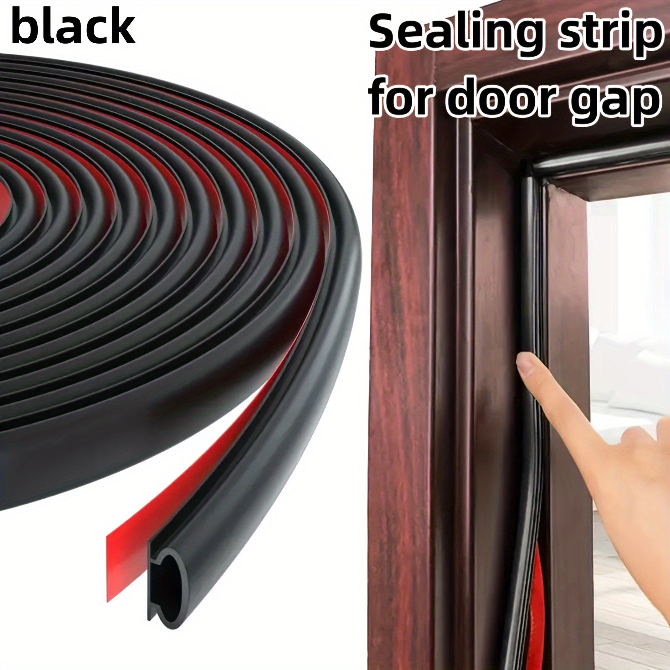 D-Shape Weather Stripping - Self-Adhesive, Soundproofing, Insulation - Easy Install, Home Decor