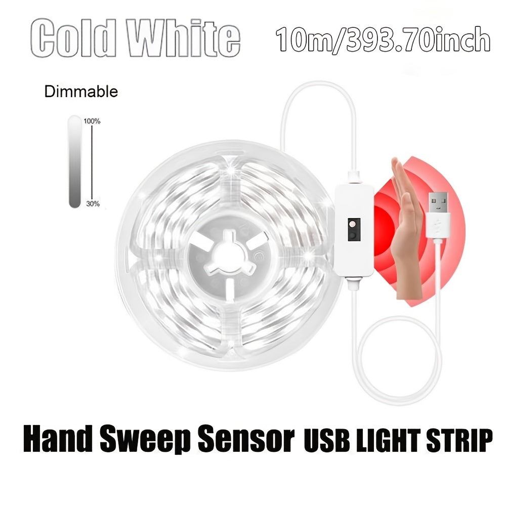 1 dona Aqlli LED Lenta Chiroqlari Harakat Sensorli, USB Quvvatlangan, Yorug'likni O'zgartirish mumkin, va Turli Sharoitlar Uchun Ideal - Oson O'rnatish, Infraqizil Sensor, USB Quvvatlangan.