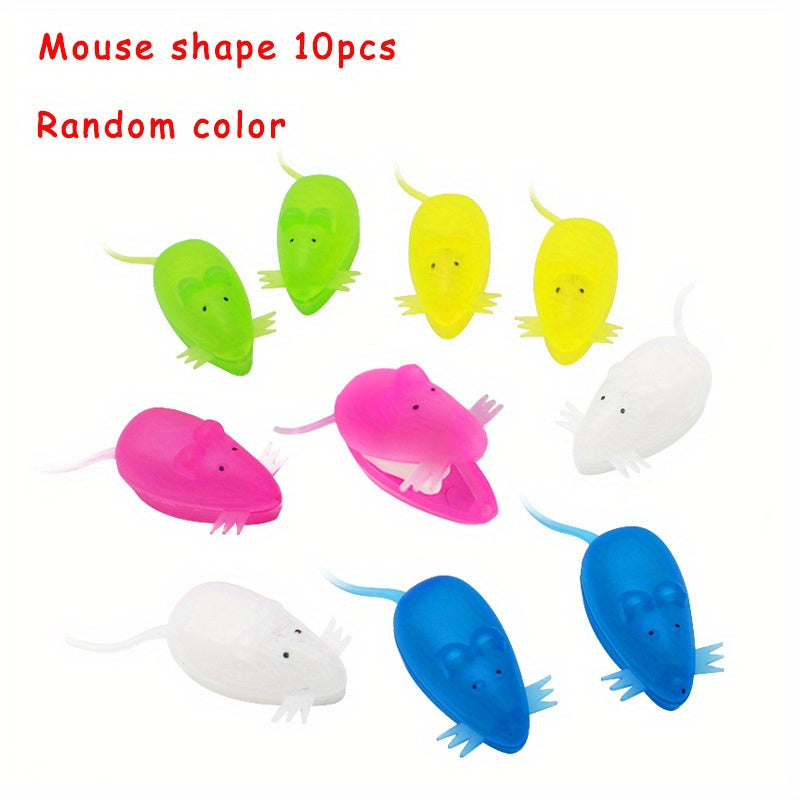 Set of 10 Mouse-shaped Plastic Tooth Storage Boxes for Storing and Collecting Teeth.