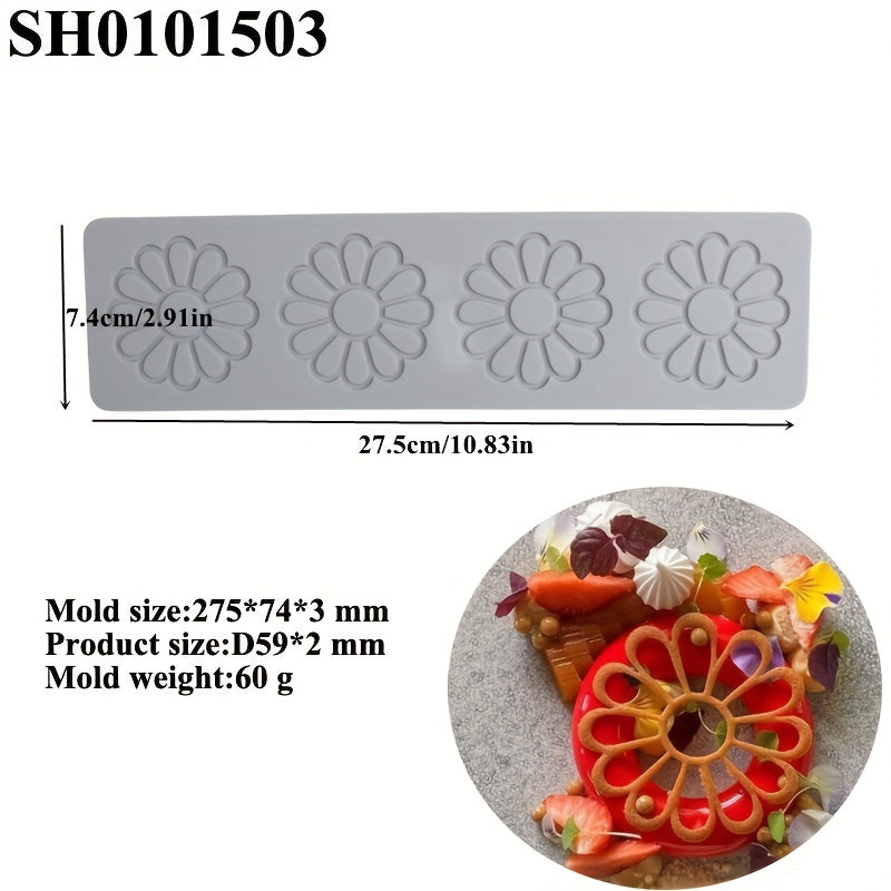 1 piece of Silicone Lace Molds for creating beautiful flower fondant designs, lace patterns on chocolate candies and cakes. Perfect for decorating cupcakes, making toppers for special occasions like weddings, birthdays, and Christmas. A must-have baking