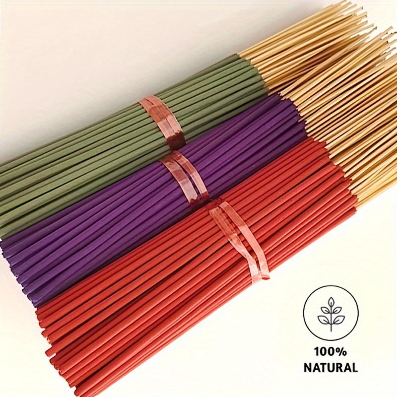 30/110pcs Lavender Bliss Incense Sticks with Dragon Blood Bamboo Fragrance for Meditation, Yoga, and Aromatherapy. Long-lasting scent ideal for home decor and holidays.