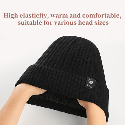 [Top Pick] Stay Cozy in the Cold with this Men's Winter Beanie with Ear Flaps - Stay Warm with Thick Fleece-Lined Hat, Ideal for Dads, Available in Black & Gray