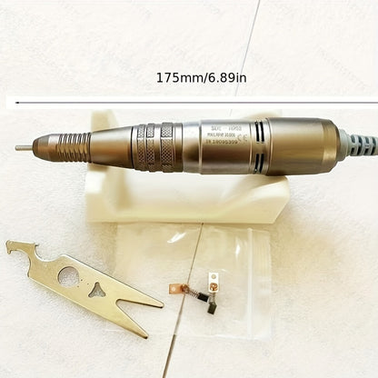 Powerful micromotor nail drill pen machine with handpiece for polishing at 35K & 45K RPM.