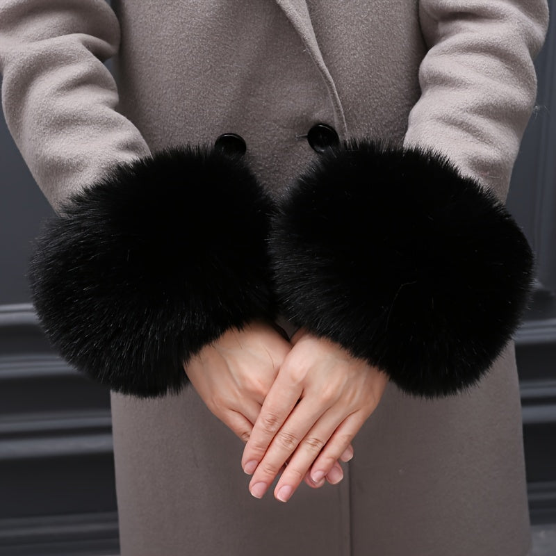 Faux Fur Sleeve Covers for Women: Stylish, Warm, and Versatile Addition to Your Wardrobe, Perfect for Sweaters and Dresses.