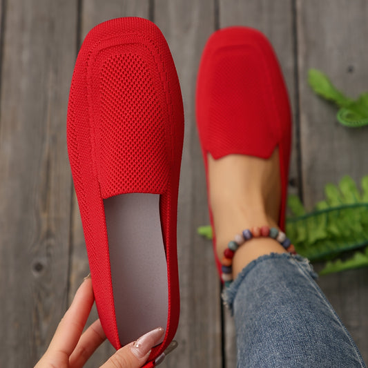 Women's flat shoes with breathable square head and one strap, for wide feet. Casual and light walking shoes for all seasons.