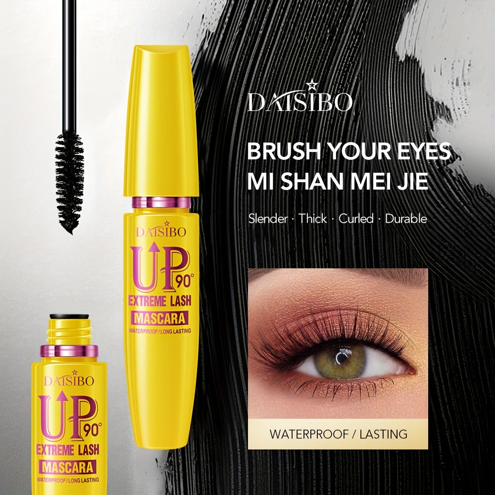 DAISIBO 4D Silk Fiber Lash Mascara in Ultra Black for longer, thicker, and volumized eyelashes. Waterproof, smudge-proof, and hypoallergenic for all skin types. Fast and easy application.