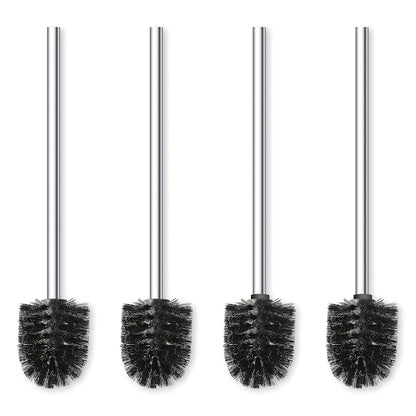 Set of 4 Stainless Steel Toilet Brushes, Featuring Sturdy Handles - Perfect for Bathroom and Toilet Cleaning, Battery-Free Design