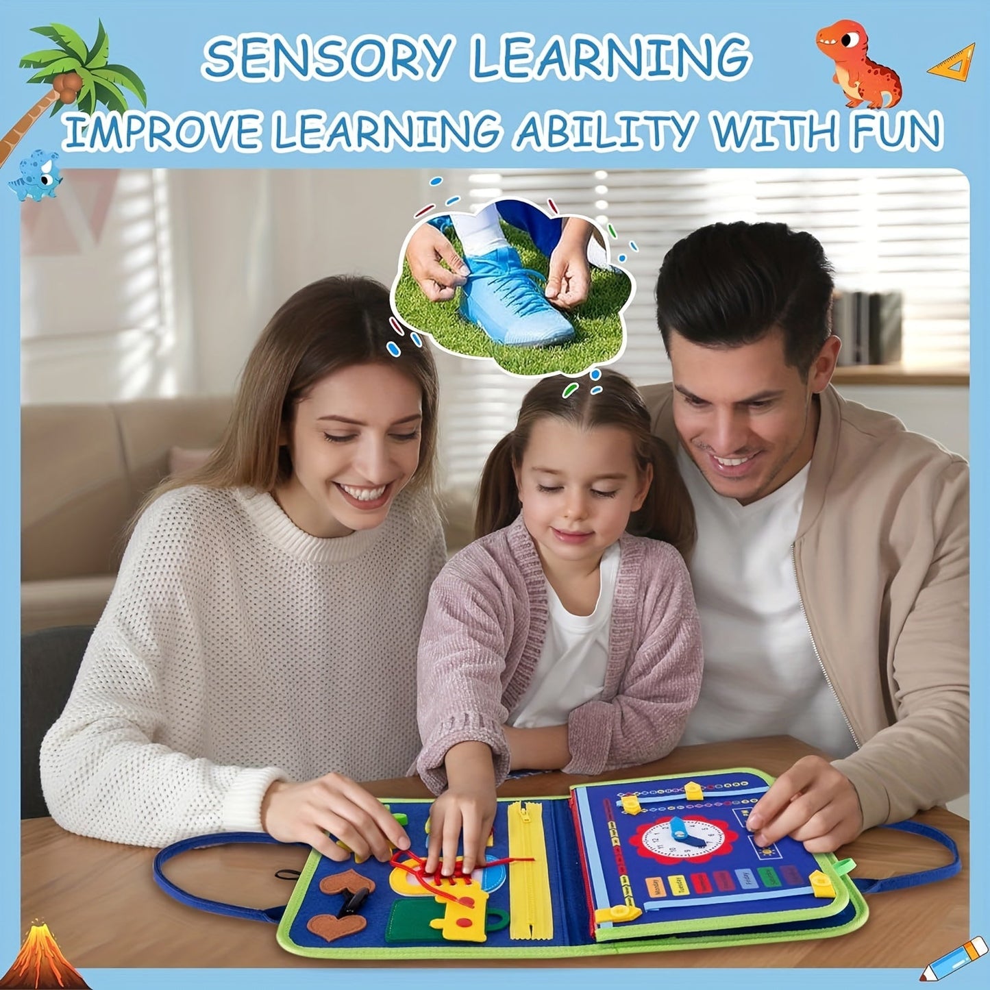 Children's Practice Board, Early Learning Toy, Sensory Board for Developing Numbers, Letters, and Fine Motor Skills, Must-Have Travel Toy