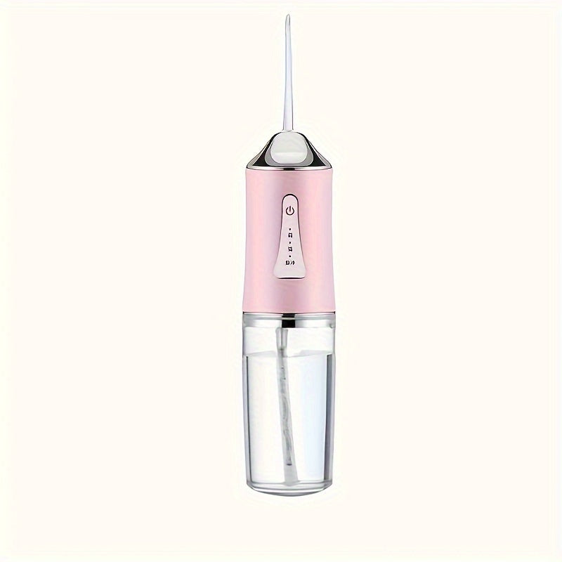 Electric Water Flosser with Intelligent Chip, 3 pressure modes, USB rechargeable, 500mAh battery, 4 nozzles, 360° rotating head for deep cleaning.