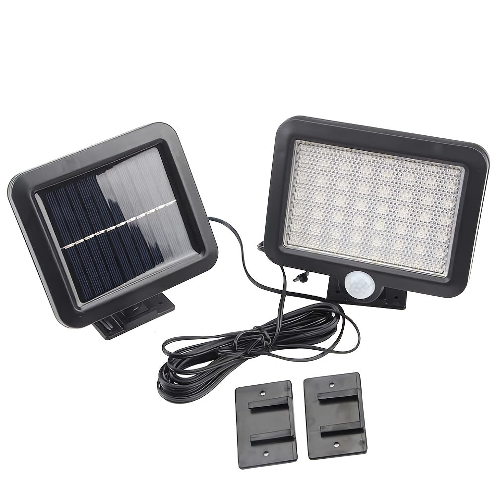 1-2pcs 56LED Solar Wall Light with Motion Sensor, 3 Modes, for Outdoor Use