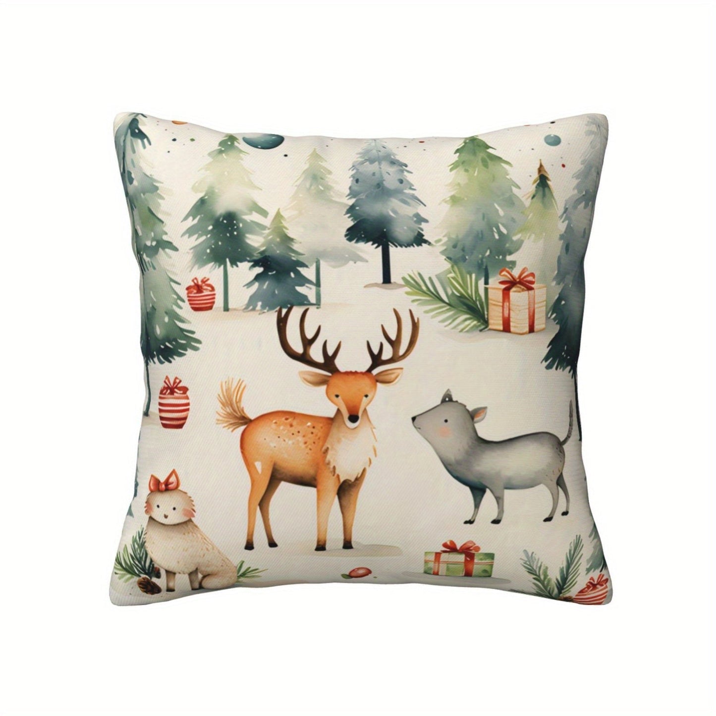 Christmas-themed pillow covers suitable for living rooms and bedrooms, perfect for decorating your couch. These Xmas decorations make a great holiday gift and can be used as Christmas ornaments. Each cover measures 45*45CM and does not include a pillow