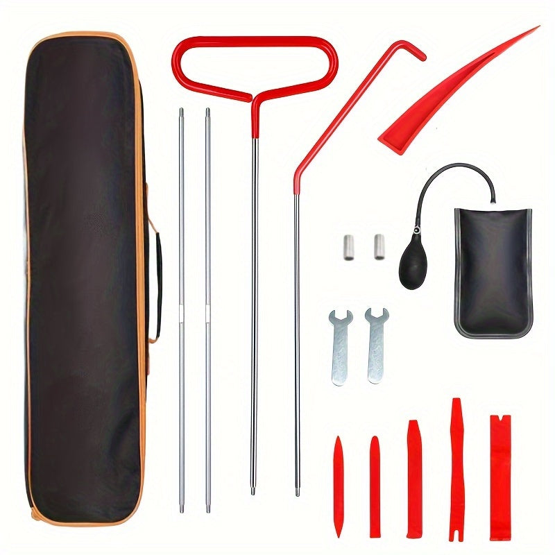 Portable tire repair and car tool kit for professional automotive emergencies.