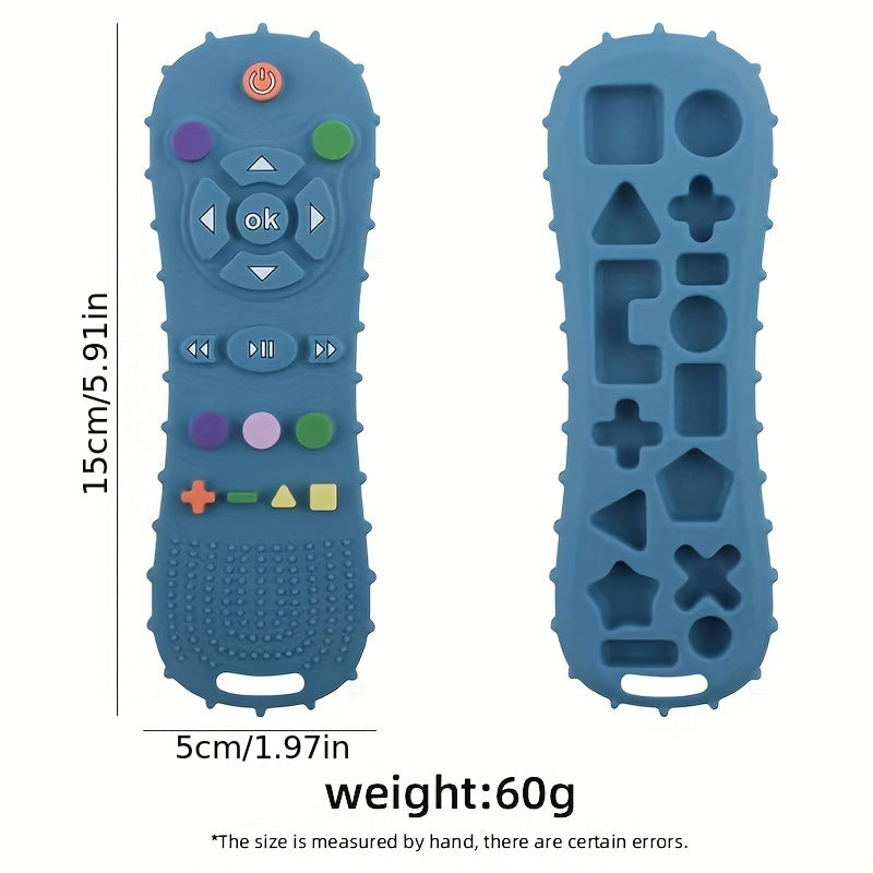 Силиконовая игрушка-прорезыватель с пультом для младенцев - без BPA и нетоксичный прорезыватель для успокоения десен - прочный и безопасный для детей от 0 до 24 месяцев - идеальный подарок для малыша, доступен в черном, синем или зеленом цвете.
