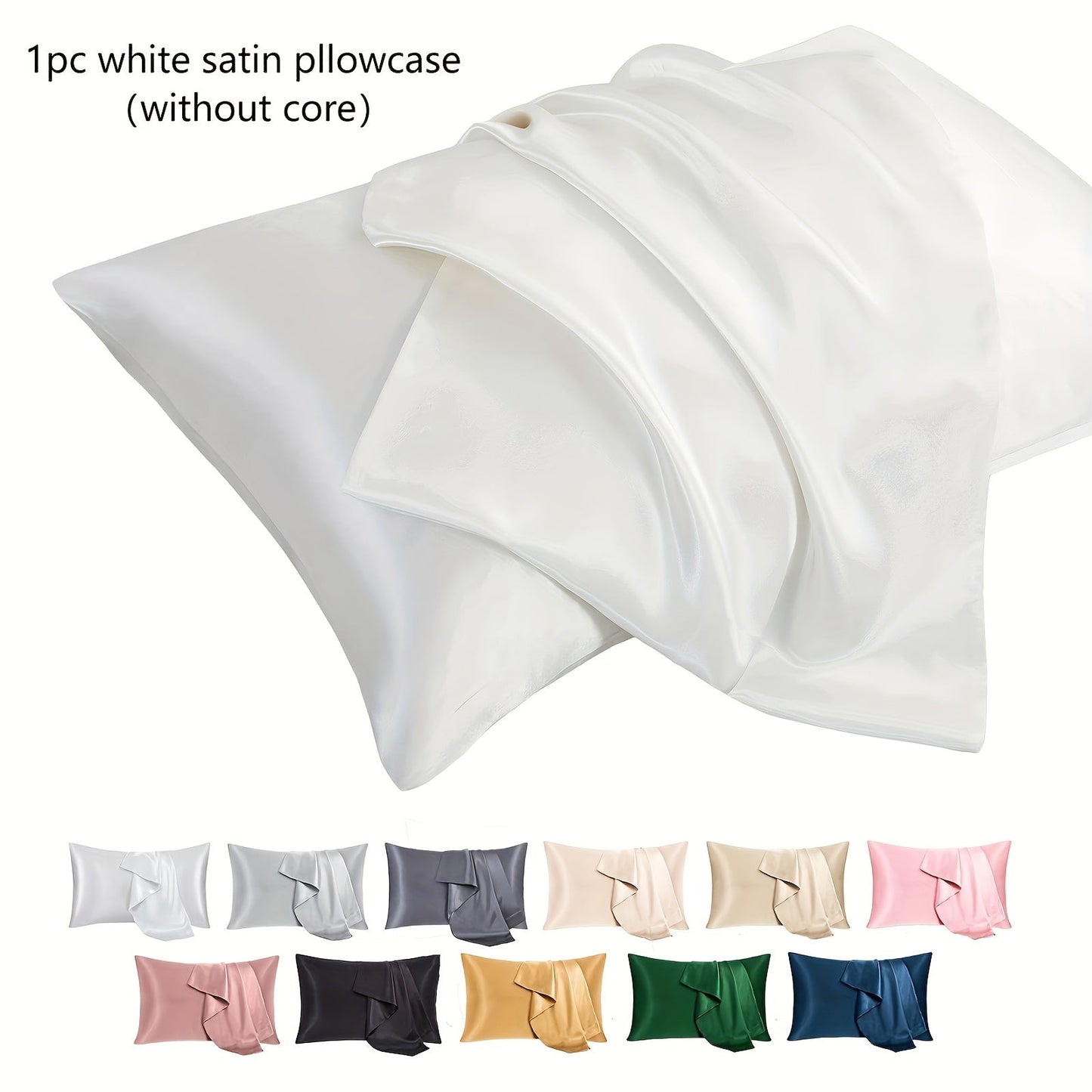 Satin Pillowcase -Envelope Closure Hypoallergenic Breathable and Durable Pillow Cover -Luxurious Bedding Option for Bedroom Supplies -Valentine's Day Gift -Pillow Case Only