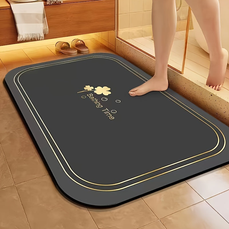 The 1pc Diatom bath mat is incredibly absorbent, quick-drying, soft, and comfortable. With its anti-slip feature, it is perfect for household bathroom carpets, kitchen and laundry room carpets, and home decor.