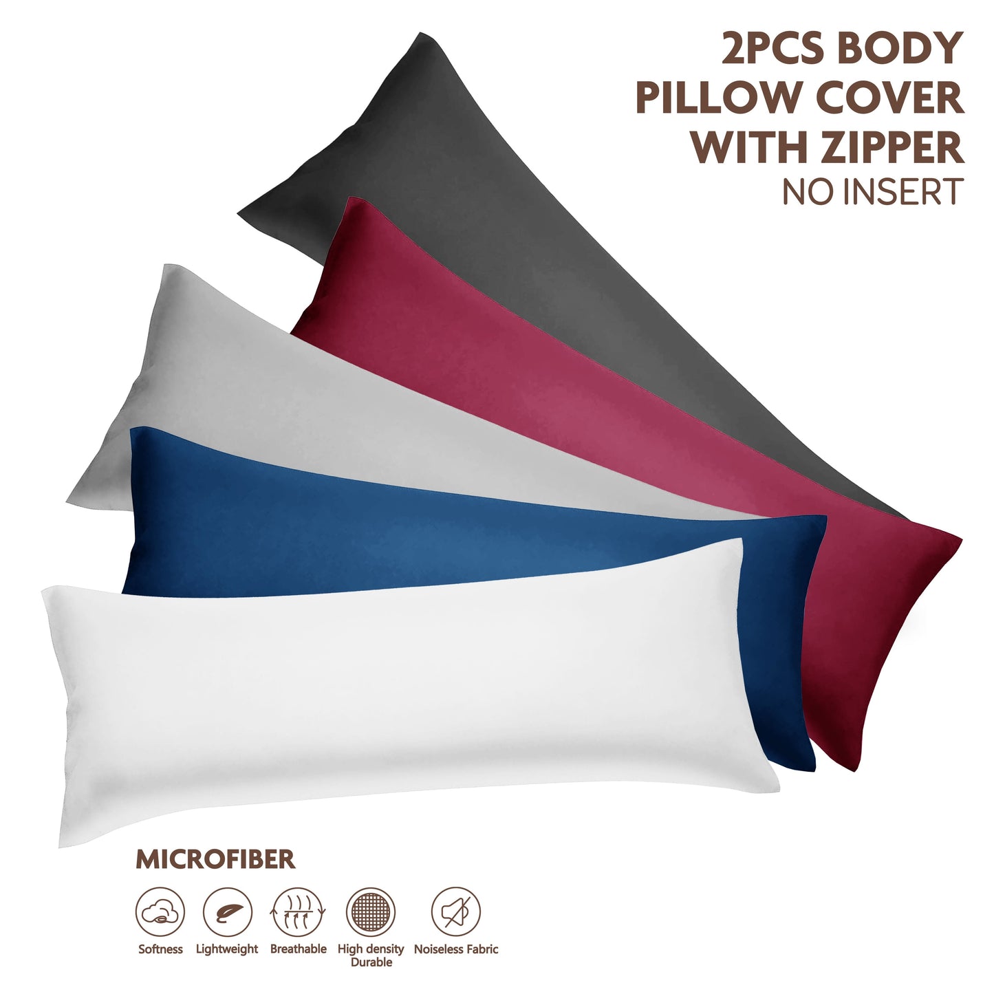 Soft and durable polyester brushed fabric long pillowcase with zipper closure, measuring 51x137cm. Perfect for home bedding decoration. Does not include pillow core.