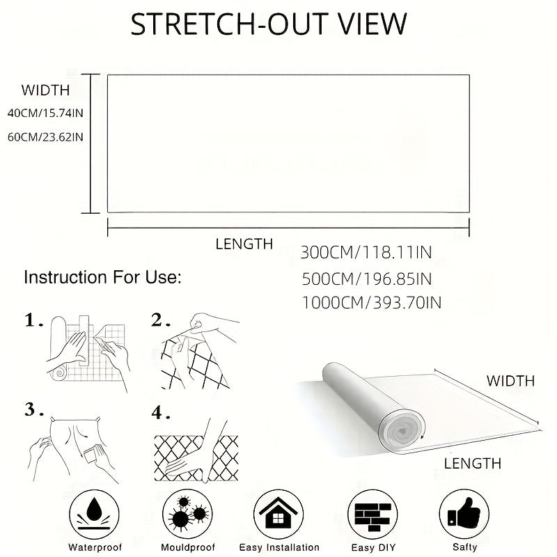 Durable Self-Adhesive Renewal Sticker for Kitchen Cabinets - Shiny White Plastic Cover Resistant to Oil, High Temperatures, and Water. Easy to Apply on Home Office Desk, Perfect for Holiday Entertaining (Christmas, Halloween, Easter, Hanukkah