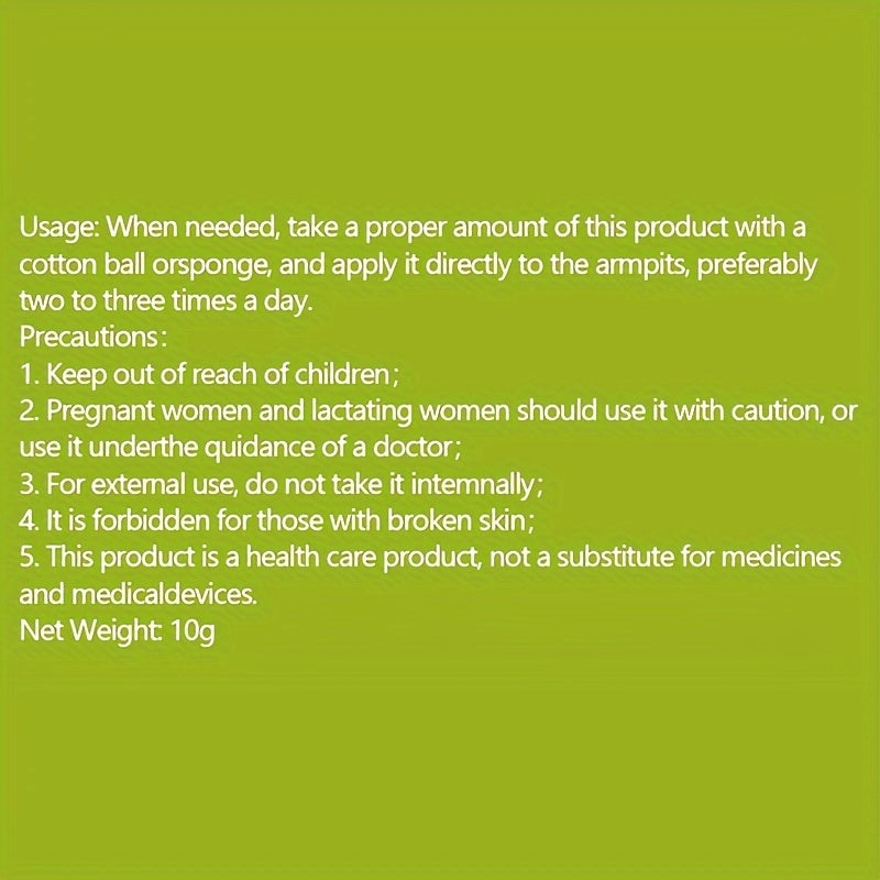 Daily-use cream for sweat and odor control, suitable for men and women, with skin-friendly formula for armpits and body odor.