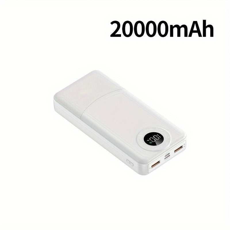 20000mAh power bank with super fast charging, LED display, dual input/output, suitable for iPhone and Android devices. Perfect for outdoor emergencies.