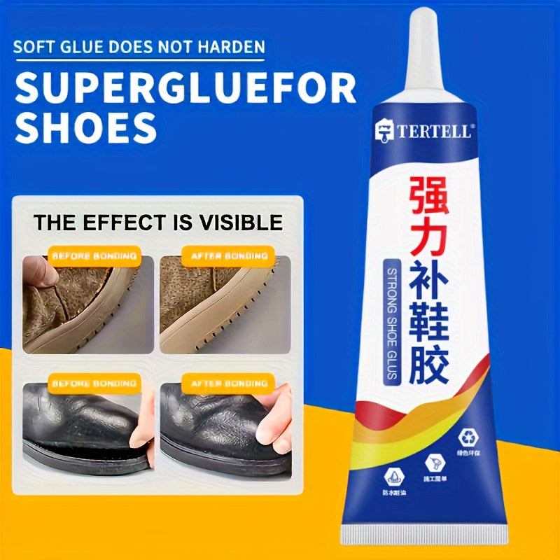 60ml Strong Hold Shoe Repair Glue for Faux Leather, Sneakers & Sneakers – High-Temperature Resistant, Non-Toxic, Transparent Finish, Easy to Use, Fast Curing Adhesive, Athletic Shoe Bonding