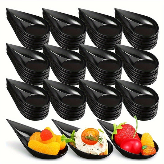 10 ta Mini Sushi Desert qoshiq to'plami, Siljiydigan plastinka bilan, To'y partiyalari uchun ideal, O'lchami 10.01 sm x 5.0 sm