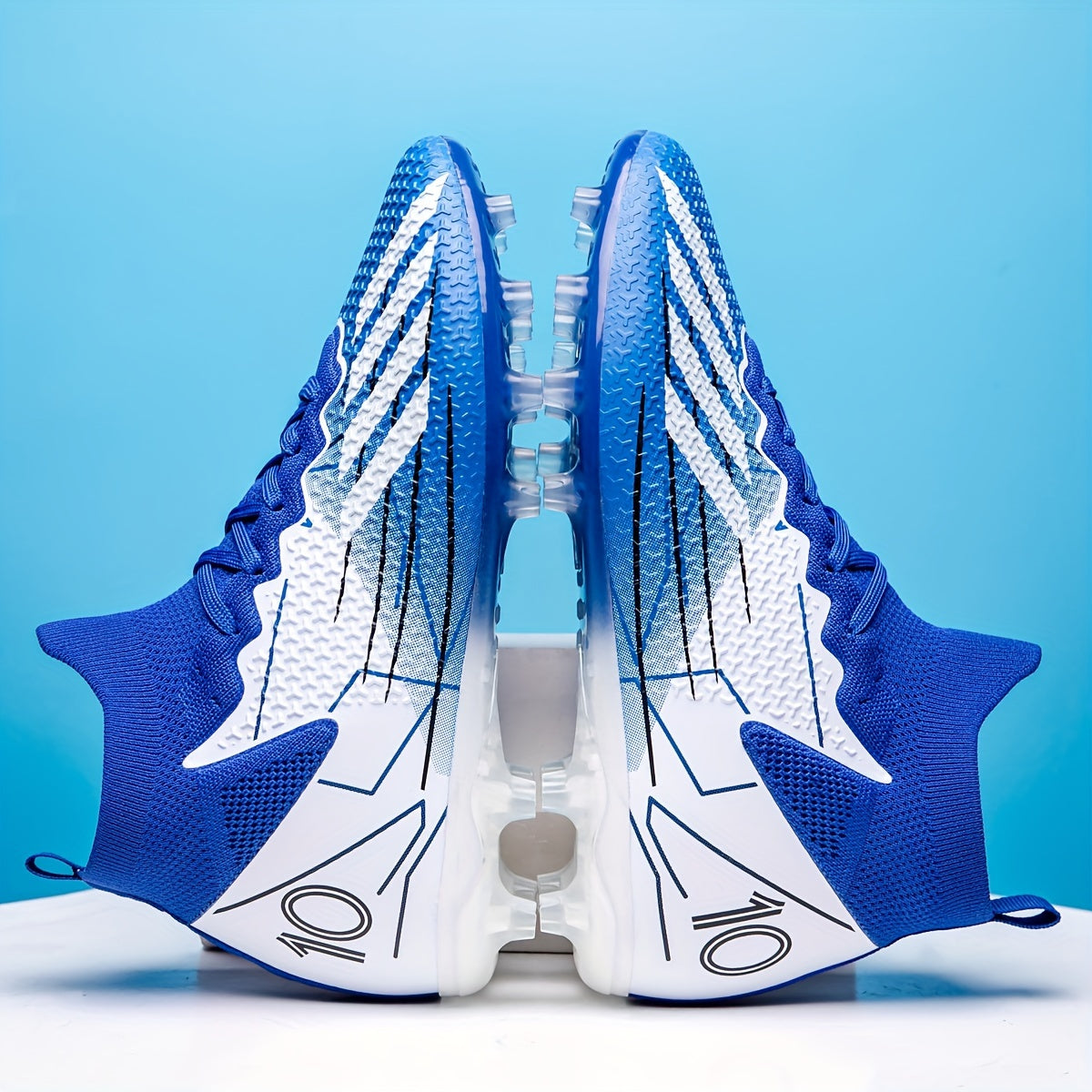 Stylish High Top Soccer Cleats with Spikes, Breathable and Non-slip for Professional Training and Competition