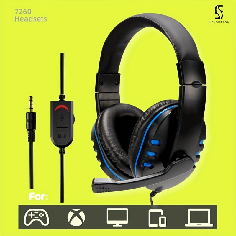 7260 Black and Red Gaming Headset with Microphone, Noise-Cancelling Over-Ear Headphones, Volume Control, Comfortable Earpads, Ideal for Gaming and Online Classes