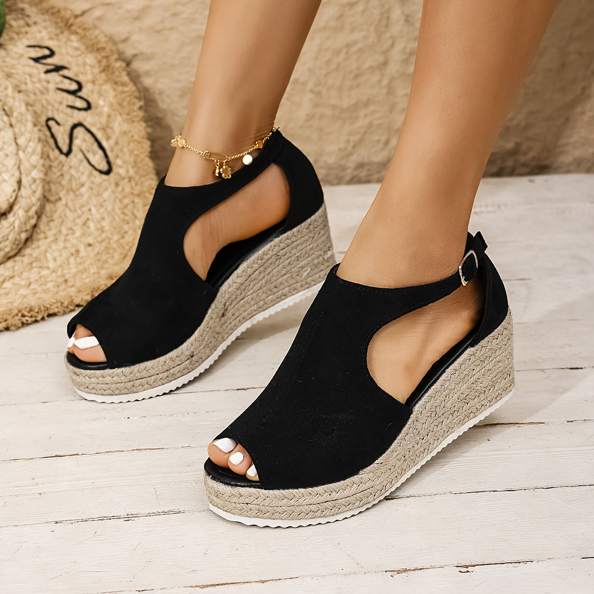 Comfortable, trendy black summer sandals with a classic, sexy style.