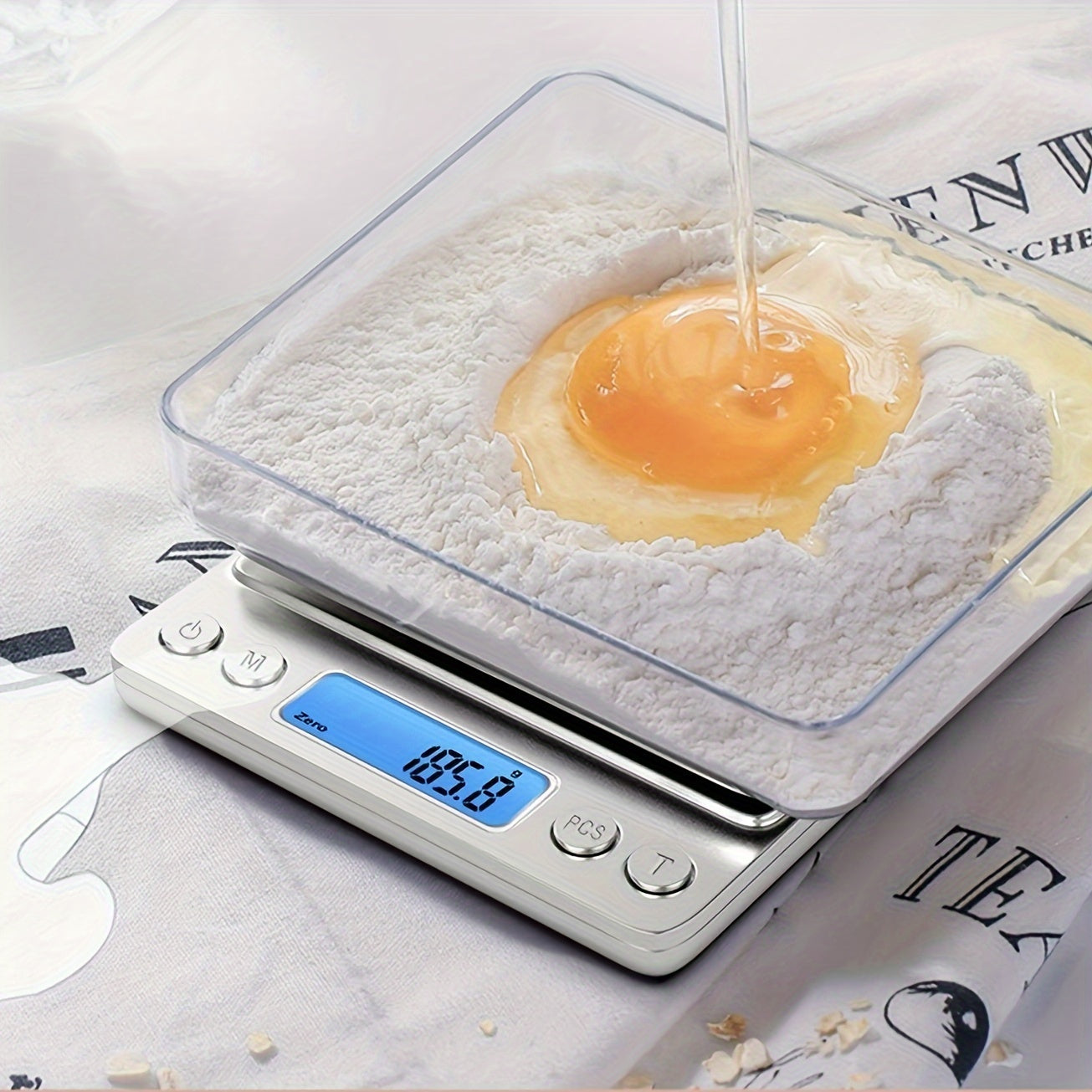 High-precision digital kitchen scale for cooking, baking, and meal prep in apartments and dorms. Essential back-to-school item (batteries not included).