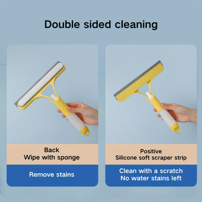 1 easy-clean glass squeegee with built-in sprayer for streak-free shine on windows, mirrors, and auto glass. Multi-functional tool with ergonomic handle and adjustable spray nozzle for