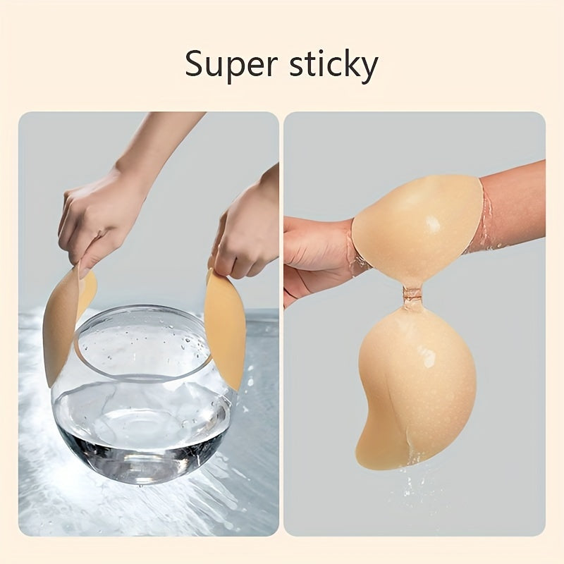 Silicone nipple covers: invisible adhesive push-up pasties for women's lingerie.