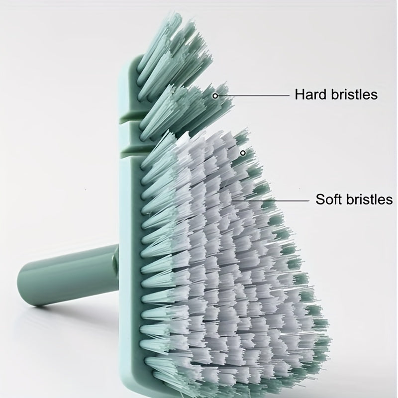 One piece of floor scrub brush with a long handle and stiff bristles, suitable for cleaning showers, bathtubs, tiles, walls, kitchens, bathrooms, and balconies. The brush is detachable and measures 37.4 inches in length.