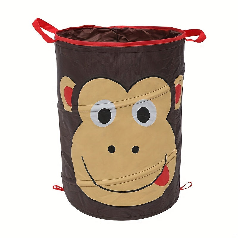 1 piece of Cute Design Large Toy Basket Organizer, Storage Bin for Toys, Clothes, and Clothing, Collapsible Laundry Basket in Beetle, Bumblebee, Owl, or Monkey design for Kids.