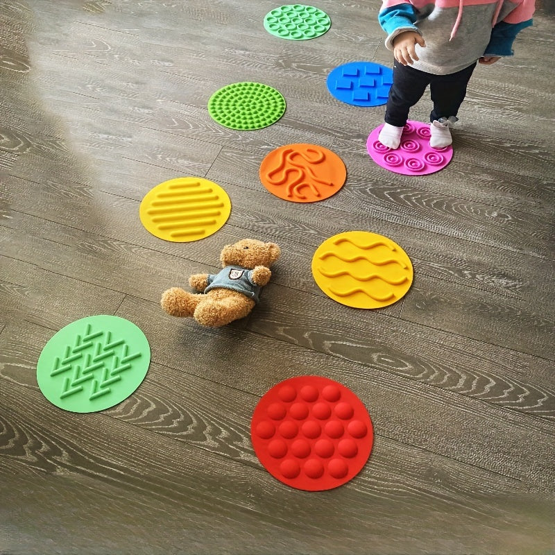 Educational Waterproof Silicone Floor Mats for Playtime - Enhance Sensory Development with Matching Games and Stimulation Circles, Perfect for Calming Activities and Early Learning. Ideal for Children with Autism and Processing Difficulties.