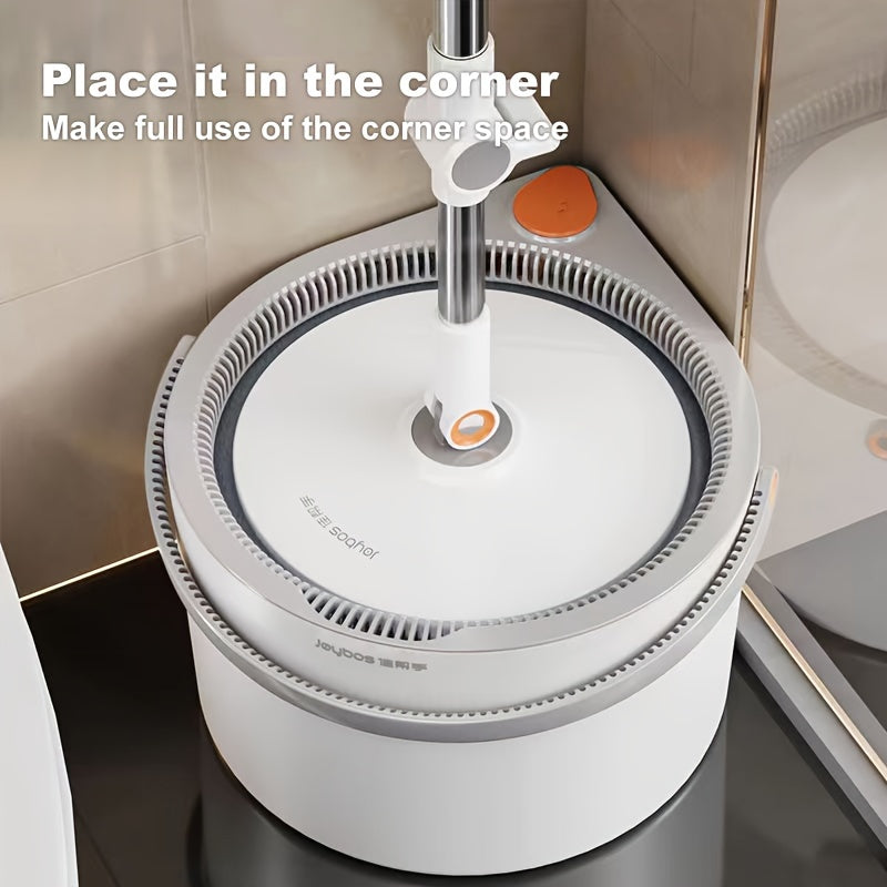 Revolutionize your cleaning routine with the 1 Set Self-Cleaning Spin Mop! This innovative White Spinner Flat Rotating Cleaner includes a Turbo Flushing Bucket and 2 Mop Cloths, making it perfect for use in bedrooms, living rooms, kitchens, and even