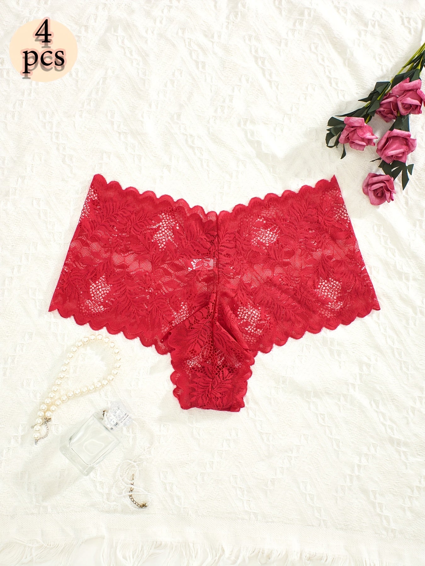 Plus Size Sexy Panties - Women's Lace Briefs