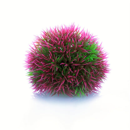 Artificial PVC Alternanthera grass ball for aquarium decoration.