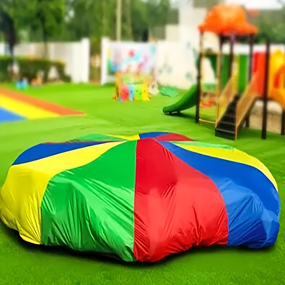 Rainbow Parachute, 2m/6.56ft Long, Random Color, Outdoor Party Activities, Suitable for Teamwork Games, Family Building Toys