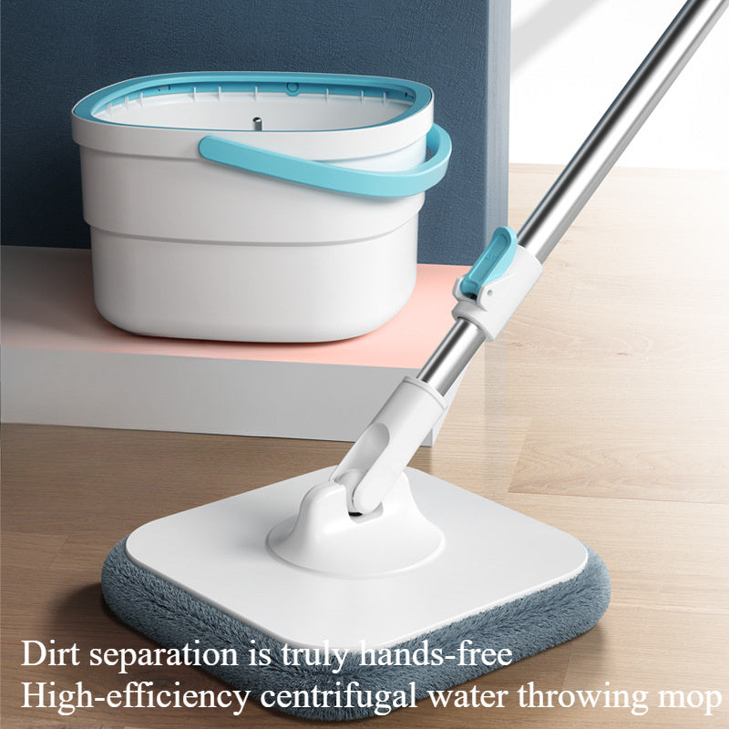 Revolutionize your cleaning routine with the 1pc Hands-Free Spin Mop. This innovative mop features a built-in bucket and dirt separation technology, making it easy to keep your living room, bedroom, bathroom, kitchen, and toilet spotless. With efficient