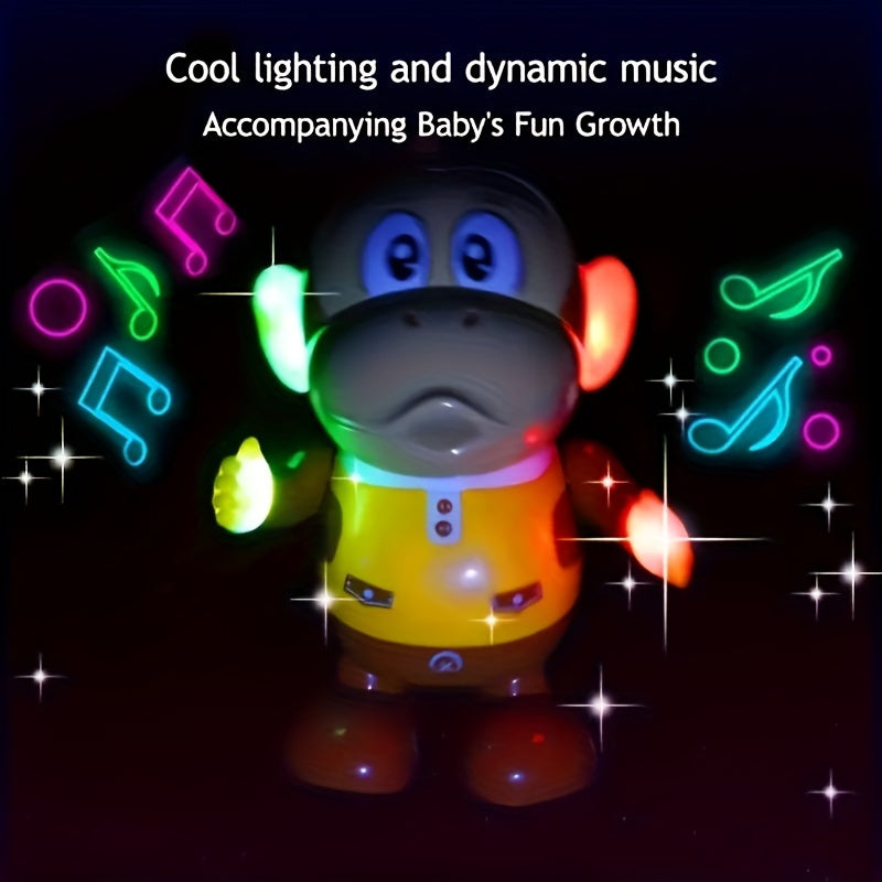 Engaging Dancing Monkey Toy with Lively Music & Lights - Adorable Robot Character for Kids Ages 0-3, Swinging, Walking, Nodding Actions, Sturdy Plastic Construction, Imported from China - Ideal Present for Kids