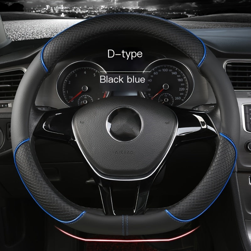 XUANHUANG PVC Steering Wheel Cover - Black & Red Design for Enhanced Driving Comfort.