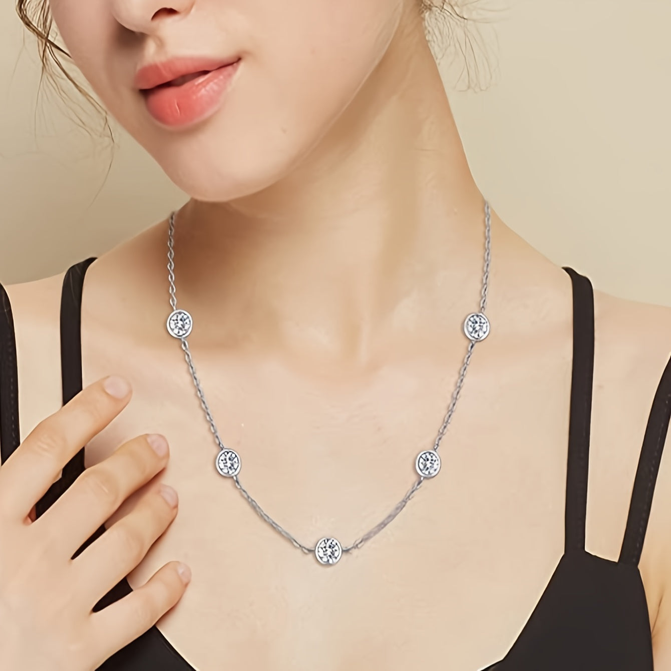 Stunning 925 Sterling Silver Necklace with 2.5ct Moissanite Pendant, Perfect for a Fashionable, Elegant and Trendy Look. This Clavicle Chain is designed with a Sense of Premium Personality, Leisure and Light Luxury. Embrace a Romantic and Gorgeous