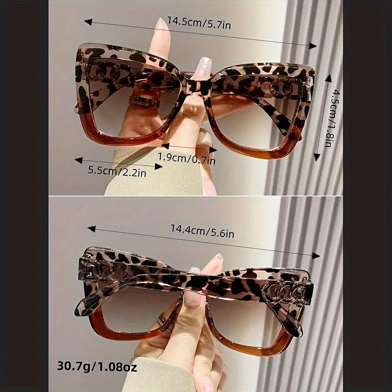 Women's Cat Eye Glasses With PC Frame, Ideal For Hiking and Outdoor Activities, Featuring PC Lens for Fashionable Look.