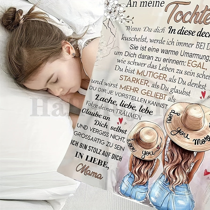 1 Stk., Kuscheldecke Flauschig An Meine Tochter Personalisierte Nachricht Letter Geburtstagsgeschenke, Superweiche Mikrofaser-Flanelldecke, Mutter An Tochter Positive Ermutigung Und Liebe, Tochter