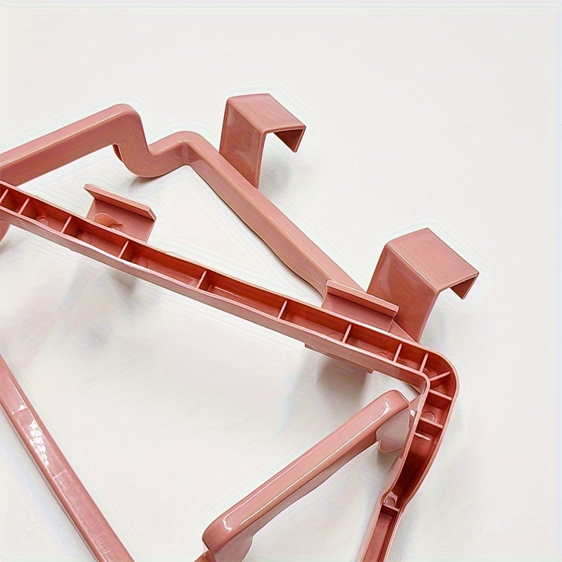 Sturdy Plastic Bag Holder for Kitchen & Bathroom Organization - Pink Cabinet Door Hook