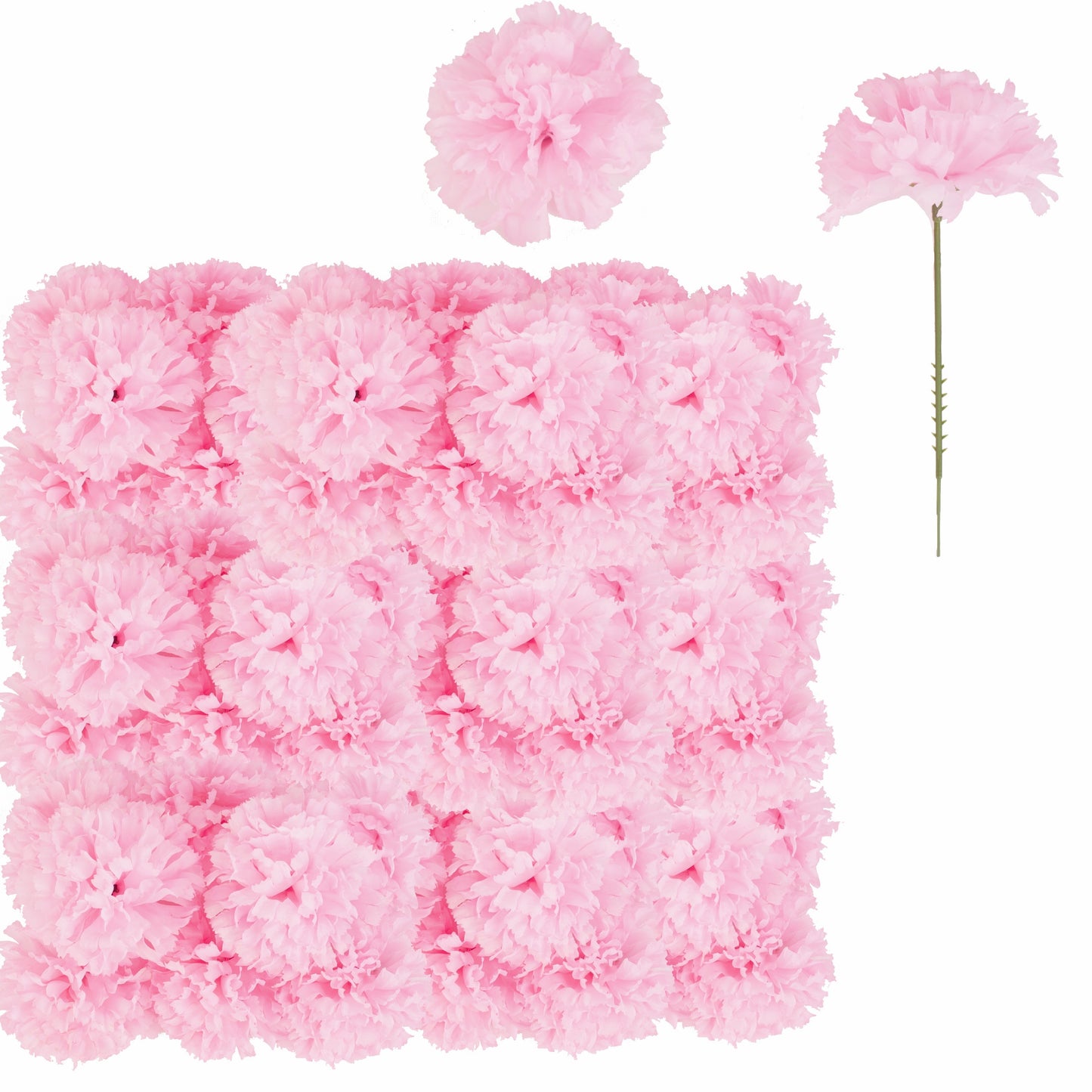 50 pieces of Eternal Blossom silk carnation flower for DIY wedding decorations