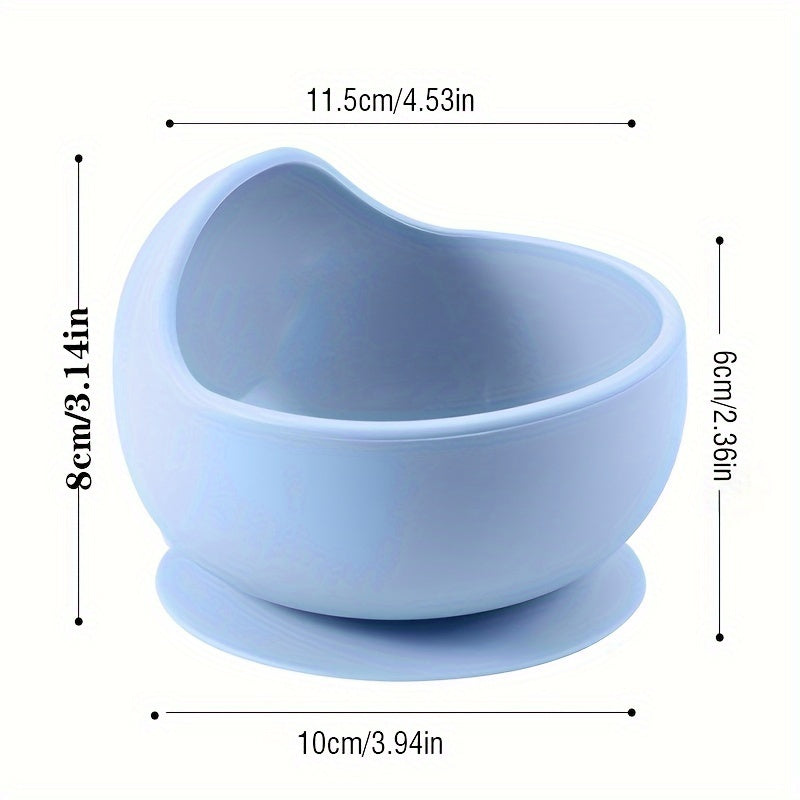 Children's Silicone Suction Cup Bowl for Mess-Free Feeding, Perfect for Infants and Young Children, Helps with Learning to Eat and Introducing Baby Complementary Foods